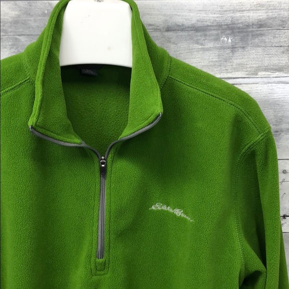 Eddie Bauer Green Fleece Quarter Zip 